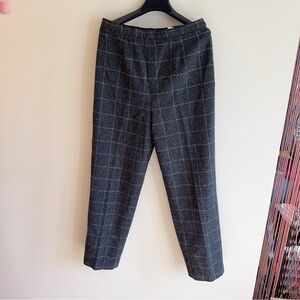 Vintage Marconi Made In Italy Wood Blend Women's Sz 10 Grey Plaid Pants